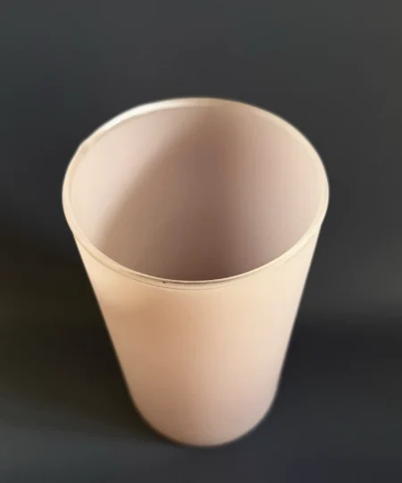 Wazon różowy matowy 20 cm – widok z góry, satynowe szkło